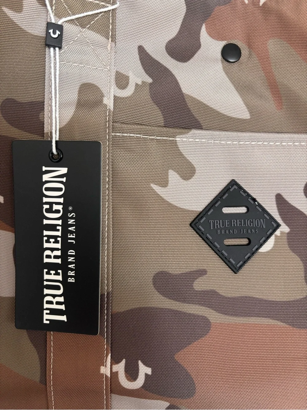 True Religion Camouflage Canvas Tote Bag - Brown Camo